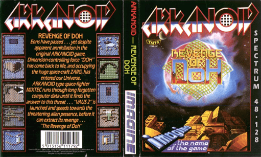 Arkanoid: Revenge of Doh box art for ZX Spectrum